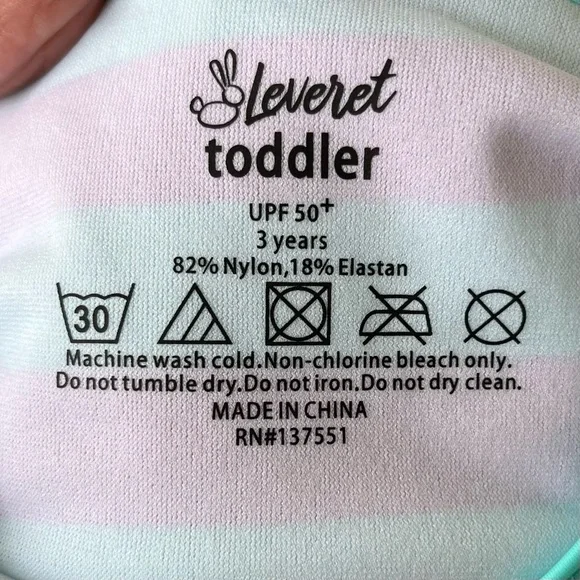 •Leveret• NWT Toddler Girl One Piece Swimsuit  - Size 3T - Picture 2 of 7